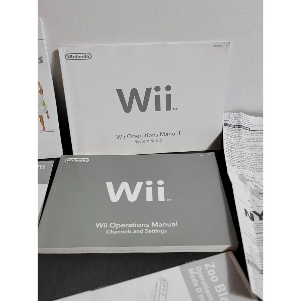 Wii Console Operations Manuals System Setup Remote Manuals Mixed Lot
